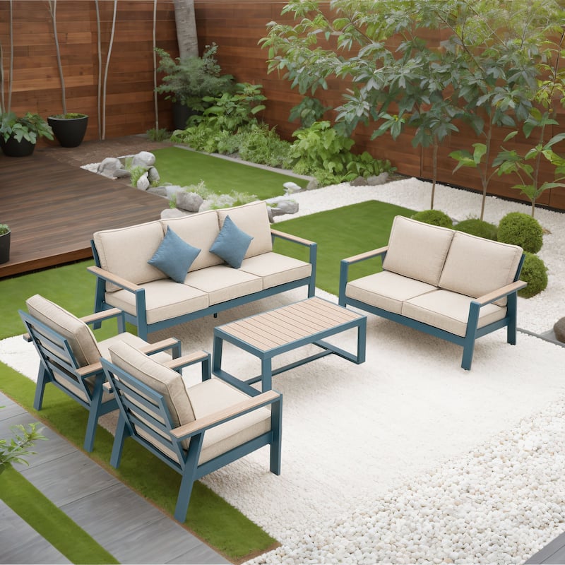 Zenova Aluminum Patio Conversation Sets,Outdoor Sofa Sets