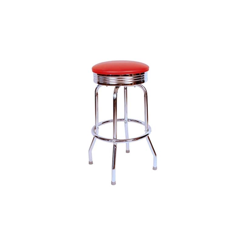Swivel Bar Stool with Chrome Frame, Elegant Comfort Seat and 30 Inch Height for Modern Kitchen or Bar Seating