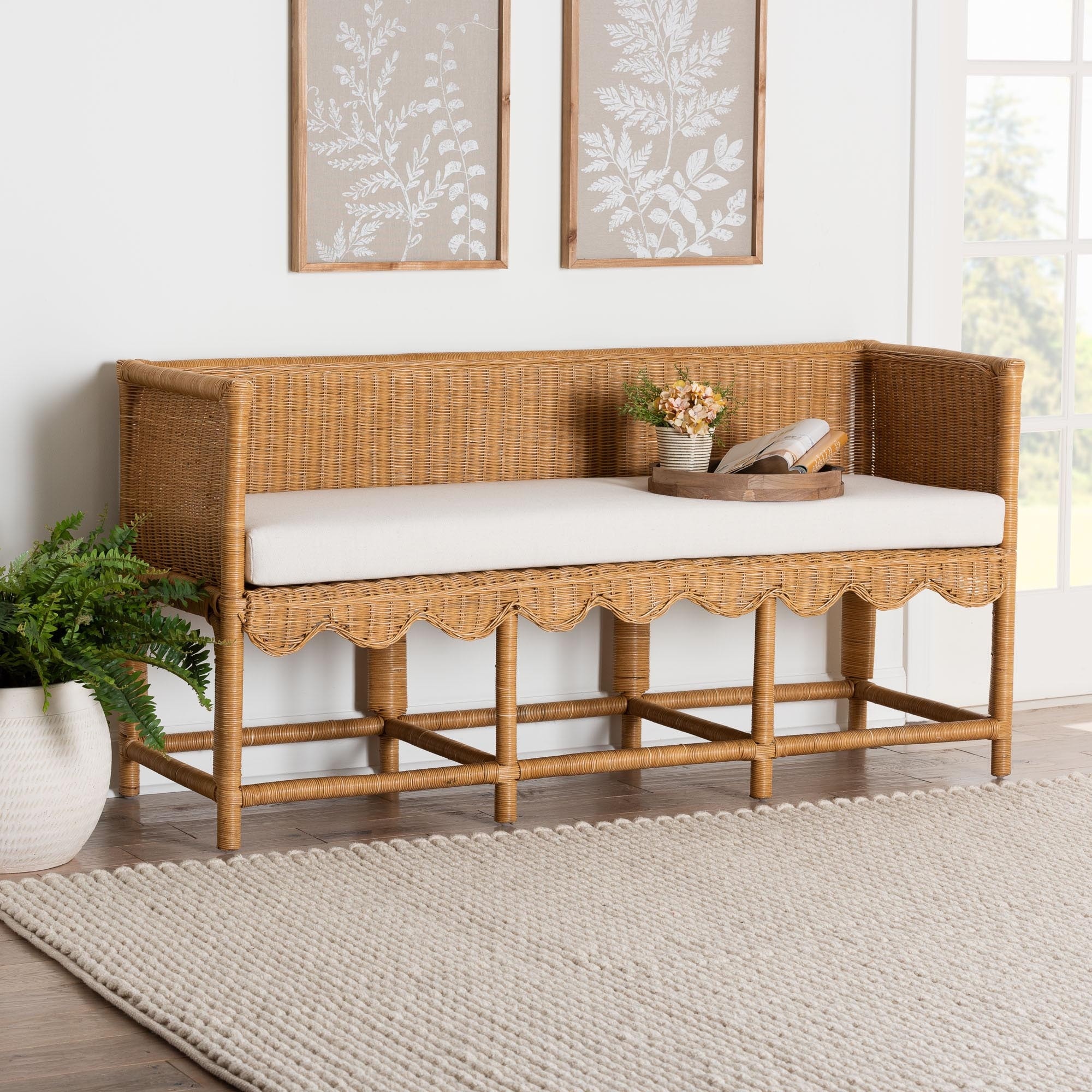 bali & pari Serenay Natural Rattan Dining Bench