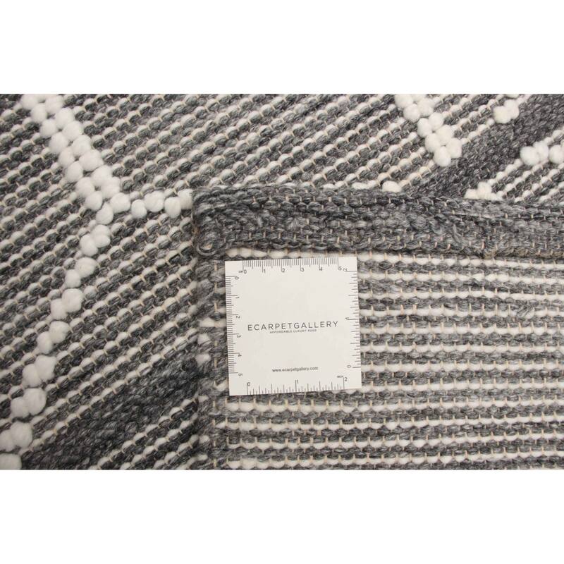 ECARPETGALLERY Braid weave Sienna Grey Wool Rug - 5'0 x 8'0