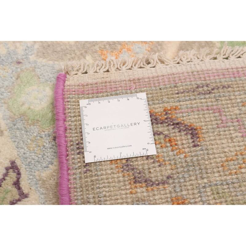 ECARPETGALLERY Hand-knotted Modern Oushak Taupe Wool Rug - 2'7 x 9'10