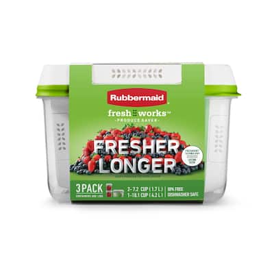 Rubbermaid® FreshWorks™ Produce Savers, Medium and Large Produce Storage Containers, 6-Piece Set
