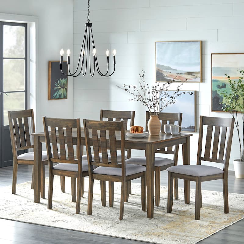 Simple Living Olin Barn Wood Dining Set - Rustic Brown 7pc