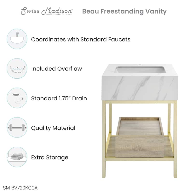 Swiss Madison SM-BV720 Beau 21" Free Standing Single Basin Vanity Set