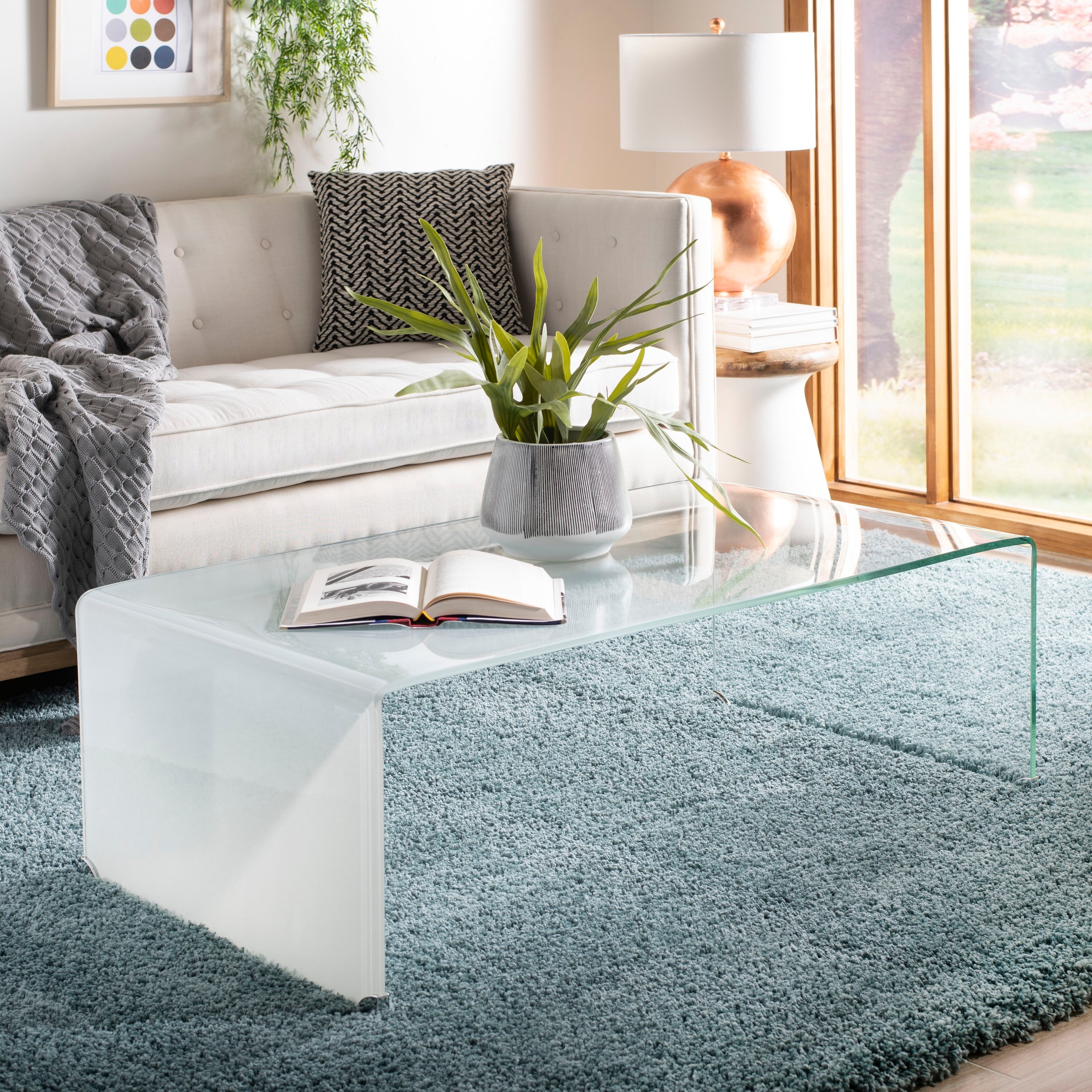 Shop Safavieh Crysta Ombre Glass Coffee Table Clear White 47 2