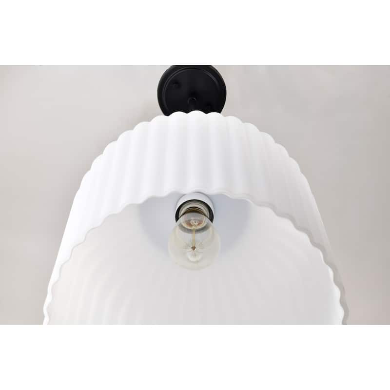 Solara Pendant Matte Black Finish Frosted Ribbed Glass - Matte Black