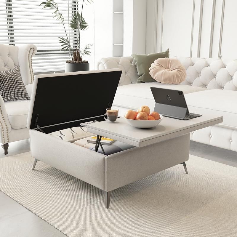 35 inch Wide Square storage benches Coffee Table