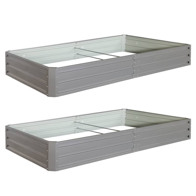Modern Minimalist Garden Bed Patio Kit Planting Bed with Thickened Board, for Vegetables Flowers Herb - 8' x 10' - Grey