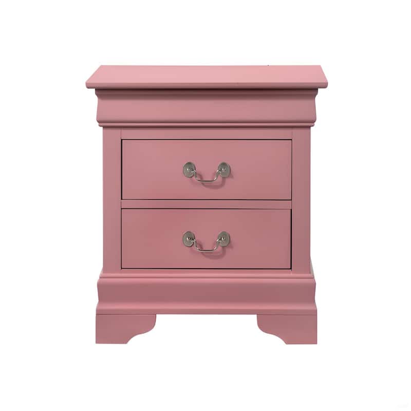 Pink Traditional Nightstand with High-Quality Materials