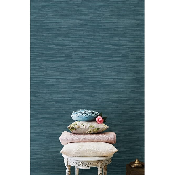 NuWallpaper Navy Faux Grassweave Peel & Stick Wallpaper - 216in x 20.5in x 0.025in