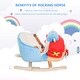preview thumbnail 3 of 7, Kids Rocking Horse, Wooden Plush Ride-on Plane Chair Toy with Lullby Song and Seat Belt for 18 Month + - Multicolor