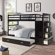 preview thumbnail 2 of 52, Solid Wood Bunk Bed with Trundle and Staircase Espresso-1