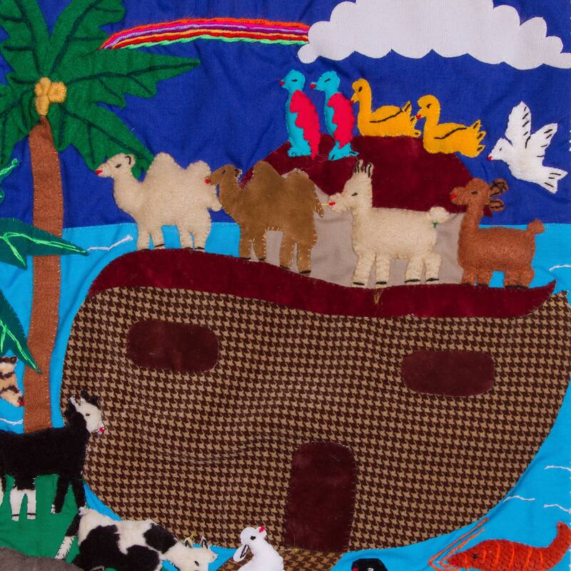 Novica Handmade After The Rainbow Cotton Blend Applique Wall Hanging