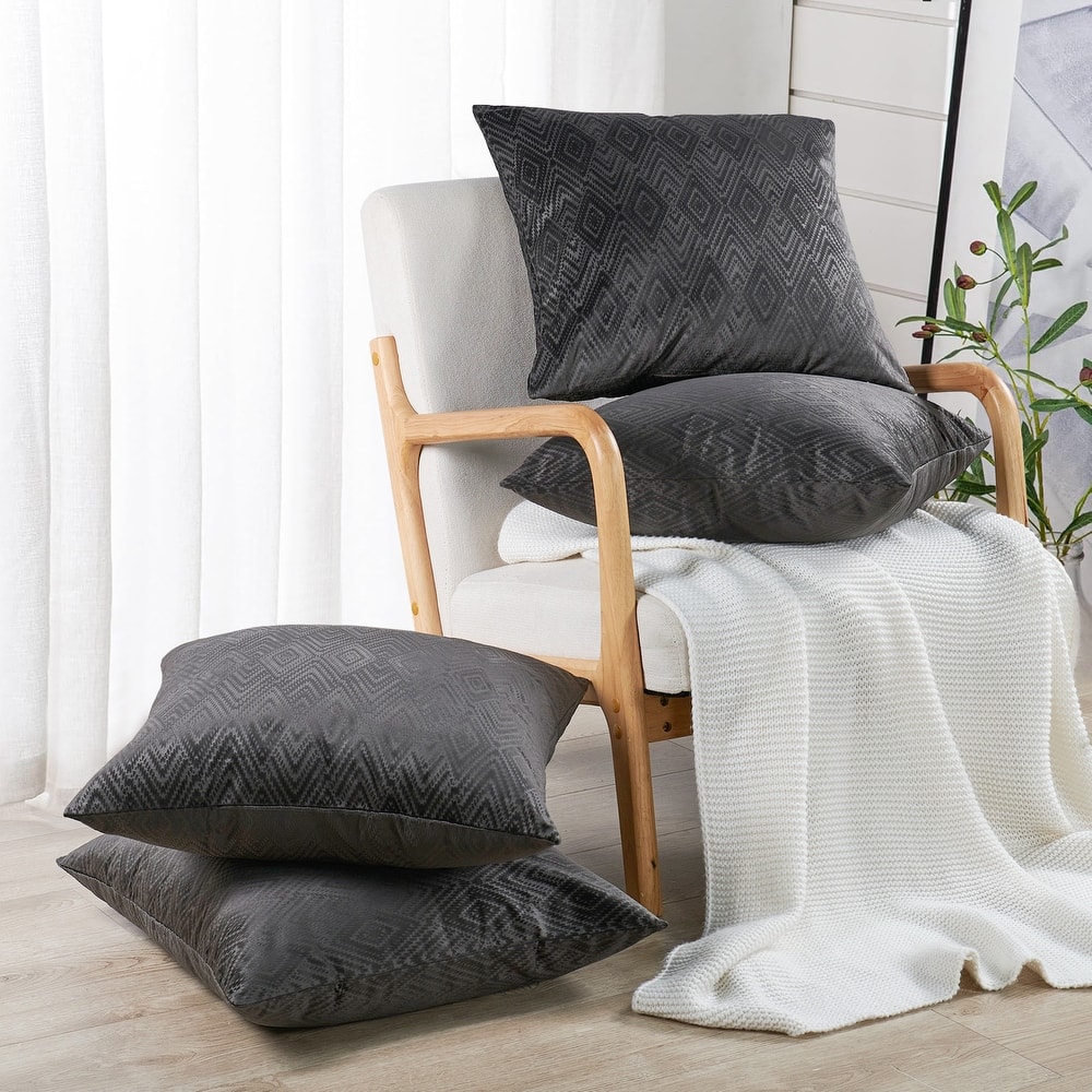 Tonopah Ikat Velvet Throw Pillow Cover Set, NO INSERT