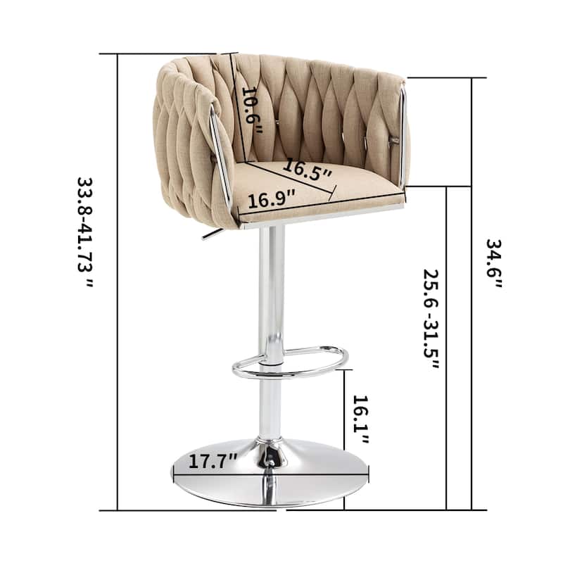 Set of 2 Adjustable Swivel Bar Stools