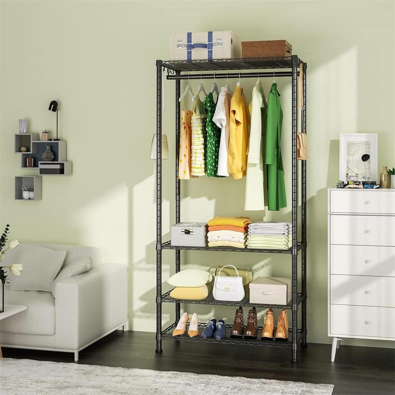 4 Tier Garment Rack - 25.6"L x 15.7"D x 73.2"H
