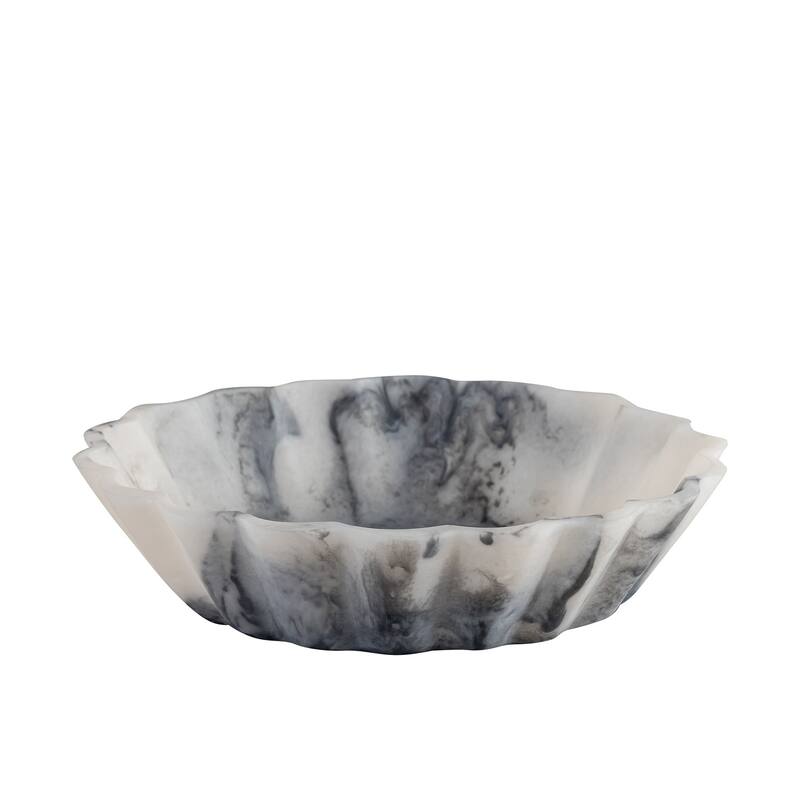Grey Resin Flower Bowl Set of 2