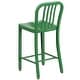preview thumbnail 101 of 116, 2 Pack 24'' High Metal Indoor-Outdoor Counter Height Stool w/ Vertical Slat Back