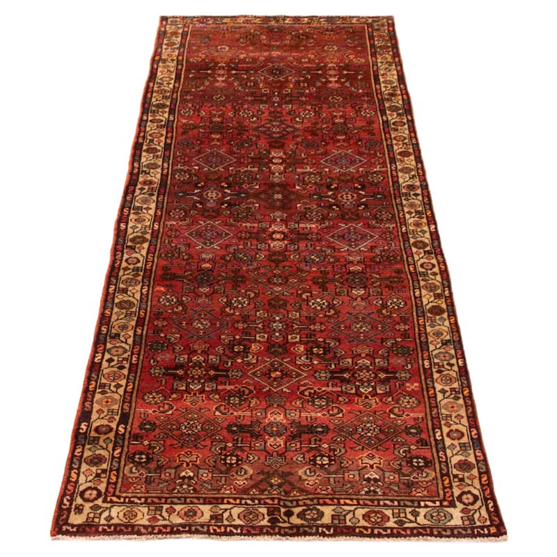 ECARPETGALLERY Hand-knotted Andelz Dark Red Wool Rug - 3'3 x 10'0