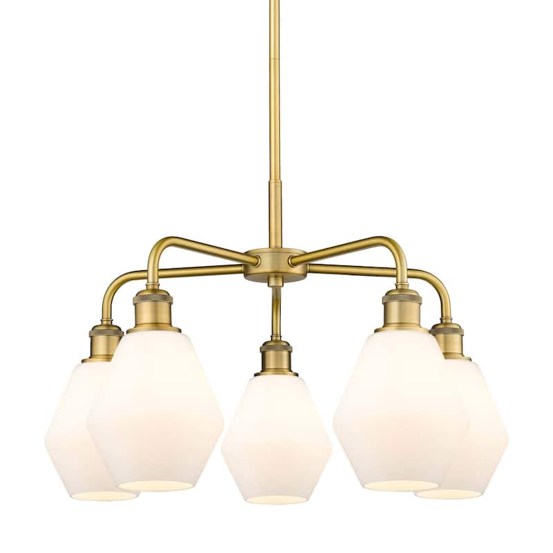Innovations Lighting 516-5CR-16-24 Cindyrella Chandelier Cindyrella 5 - Brushed Brass / Cased Matte White