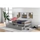 preview thumbnail 4 of 16, Exquisite and Simple Design Wood Platform Bed with Two Drawers, Space-saving,Safety Guaranteed, Grey