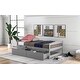 preview thumbnail 4 of 49, Pine Wood Twin Size Platform Bed Frame with 2 Drawers or Twin Size Trundle Bed Frame for Kids, Teens, No Box Spring Required