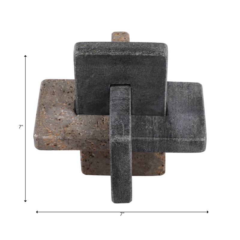 Modern Marble Travertine Knot Sculpture