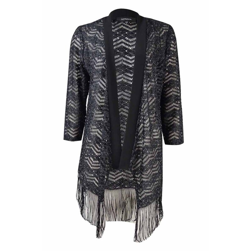 black fringed cardigan