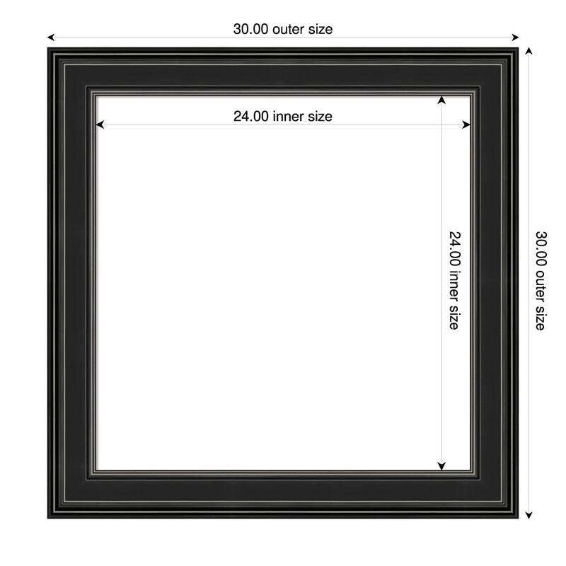 Amanti Art Ridge Black Framed Dry Erase Magnetic Board - 30 x 30 in - Ridge Black