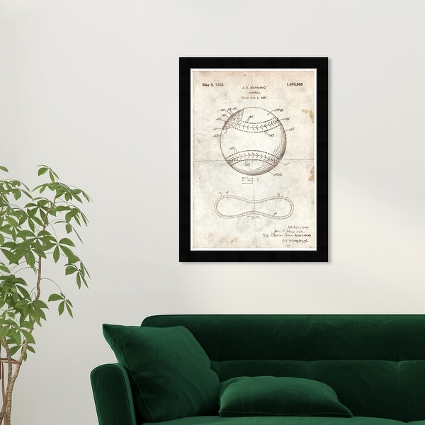 Wynwood Studio 'Baseball 1928 Parchment' Sports and Teams White Wall Art Framed Print. Opens flyout.