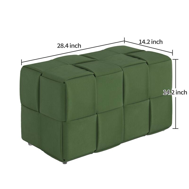Ottoman Foot Rest Soft and Comfortable Ottoman Square Corduroy Woven Design Sofa Stool