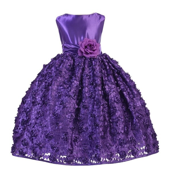 purple lace flower girl dress