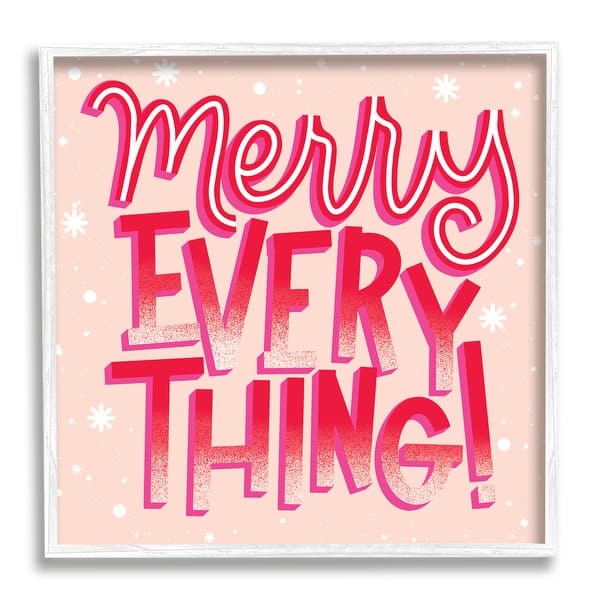 slide 12 of 21, Stupell Industries Merry Everything Festive Winter Holiday Patterned Typography Framed Wall Art - Red White - 12 x 12