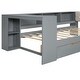 preview thumbnail 7 of 11, Grey Wood Twin Size Platform Bed with Storage Shelves and 2 Drawers