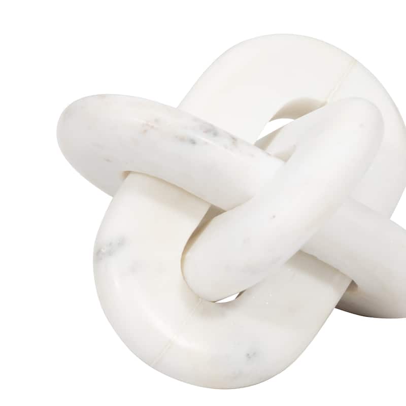 Sagebrook Home Neutral Modern Marble Oval 6" Knot Decor - 6" x 6" x 6"