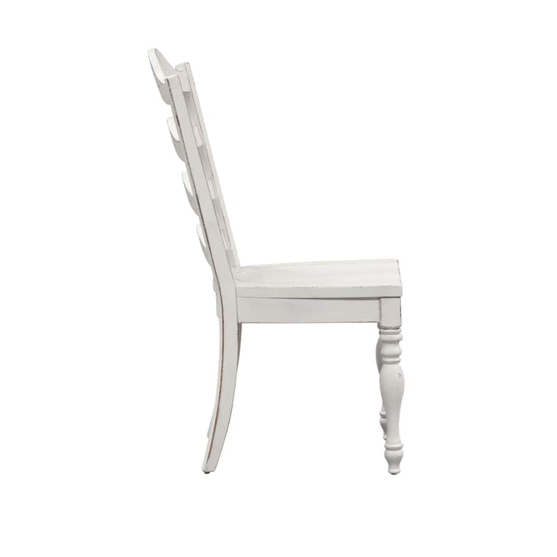 Magnolia Manor Antique White Weathered Bark 6 Piece Leg Table Set
