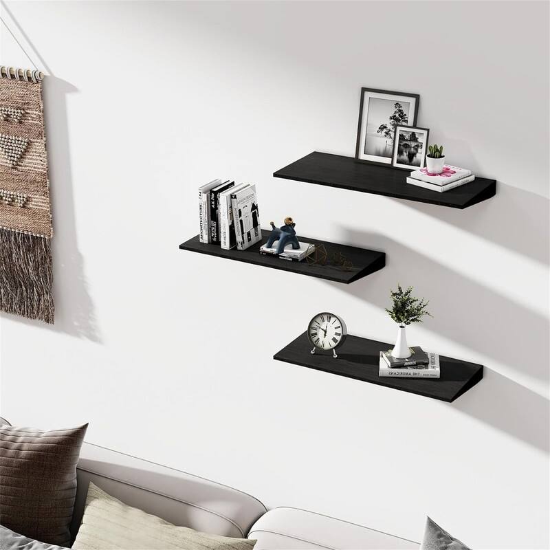 Wood Floating Shelves for Wall Set of 3 - 6.7"D x 15.8"W x 1.2"H