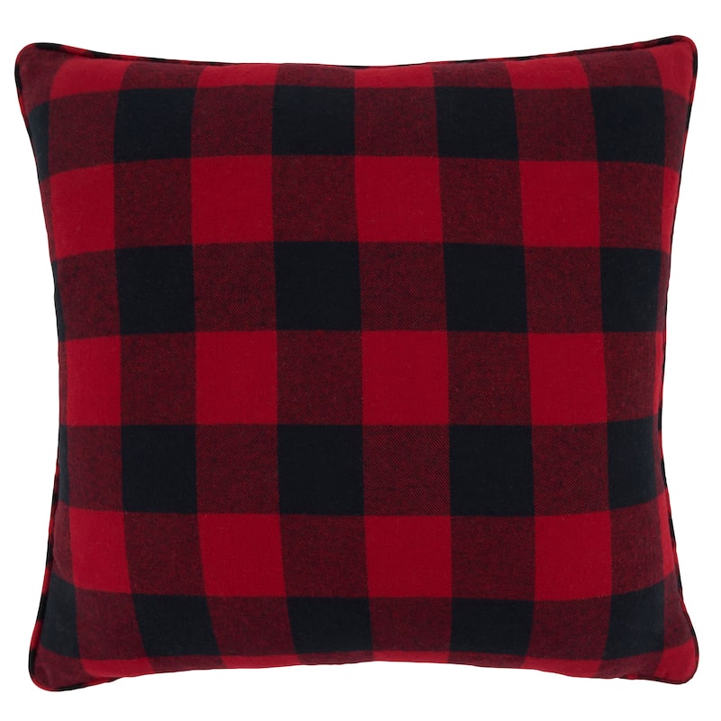 Buffalo Plaid Pillow With Merry Design