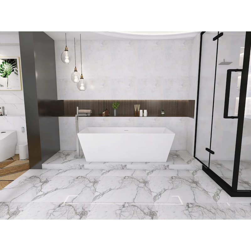Timothy Soaking Rectangular Bathtub in Glossy White