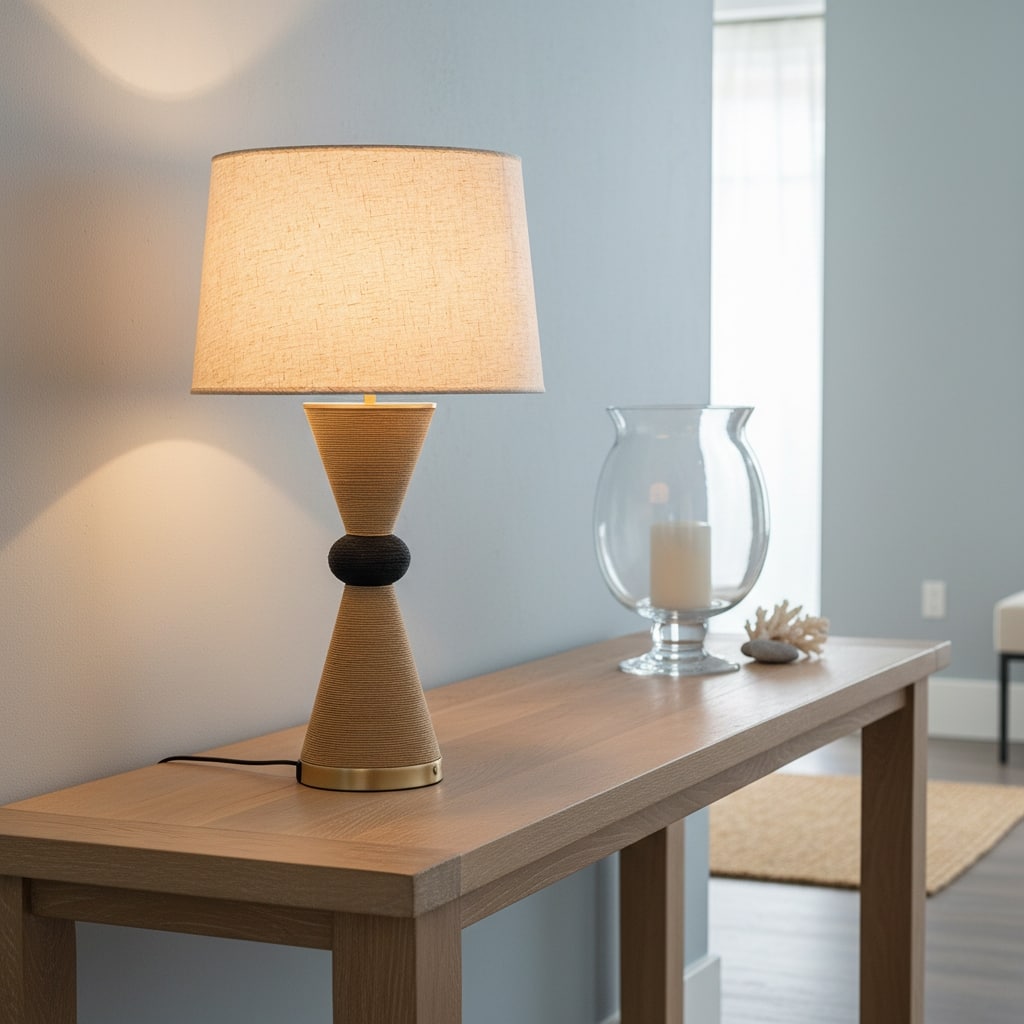 Alba 28" Rattan Table Lamp with USB 3-Way Touch Dimmer - 28 in.