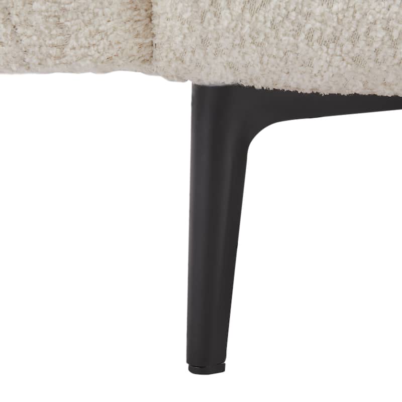 Upholstered Loveseat Sofa with 2 Pillows, Lamb Wool Futon Couch with Solid Wood Frame, 2 Seater Sofa with Metal Legs