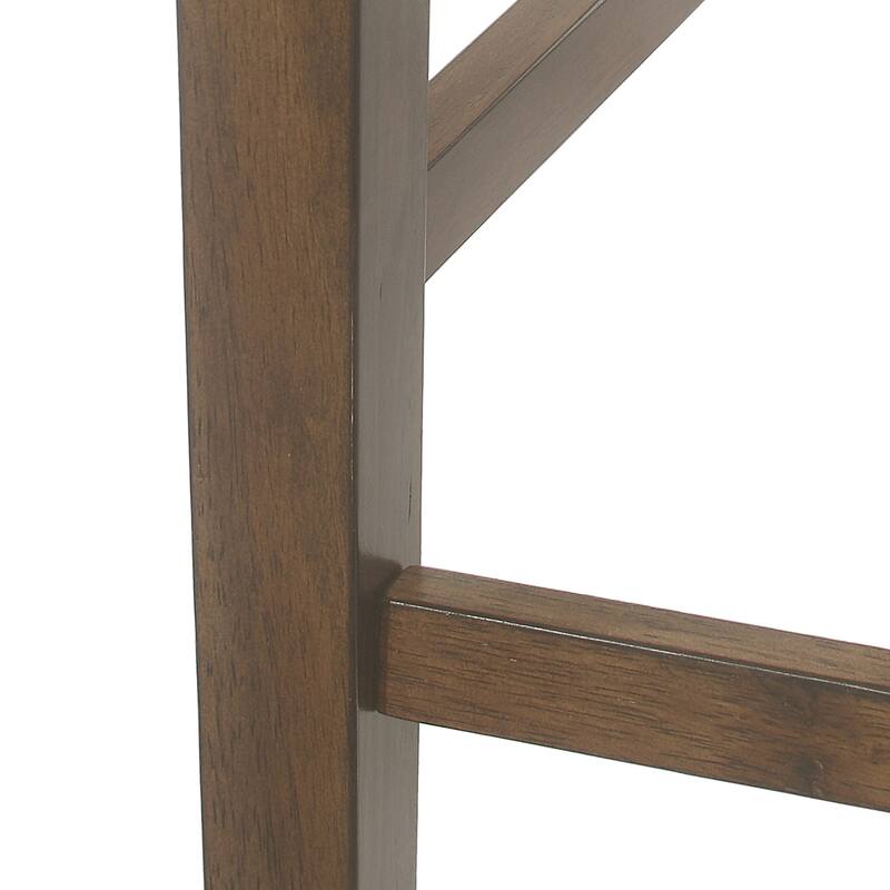 Roomfitters Upholstered Wood Counter Stools with X-Back Design, Comfortable Bar-Height Kitchen Chairs (Set of 2)