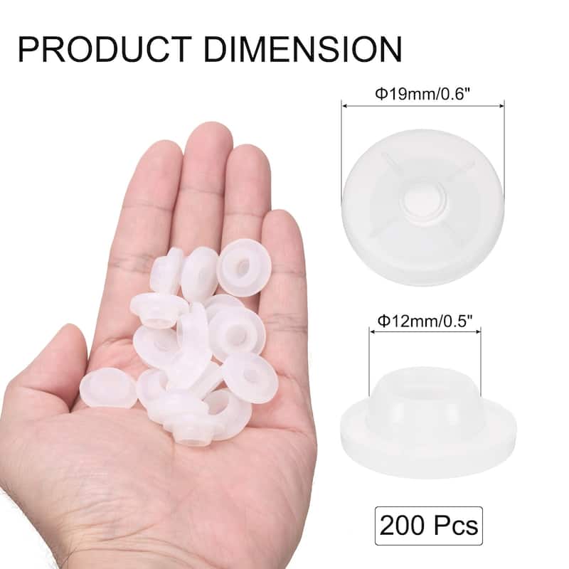 Vials Rubber Stoppers, 200Pcs Mushroom Silicone Bottle Stopper, White - 0.5"