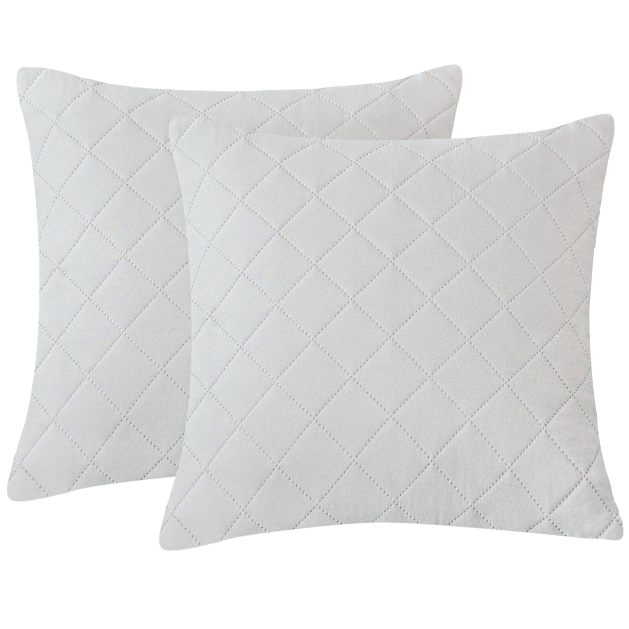 2PCS Decorative Pillows Quilted Square Throw Pillows Insert Couch