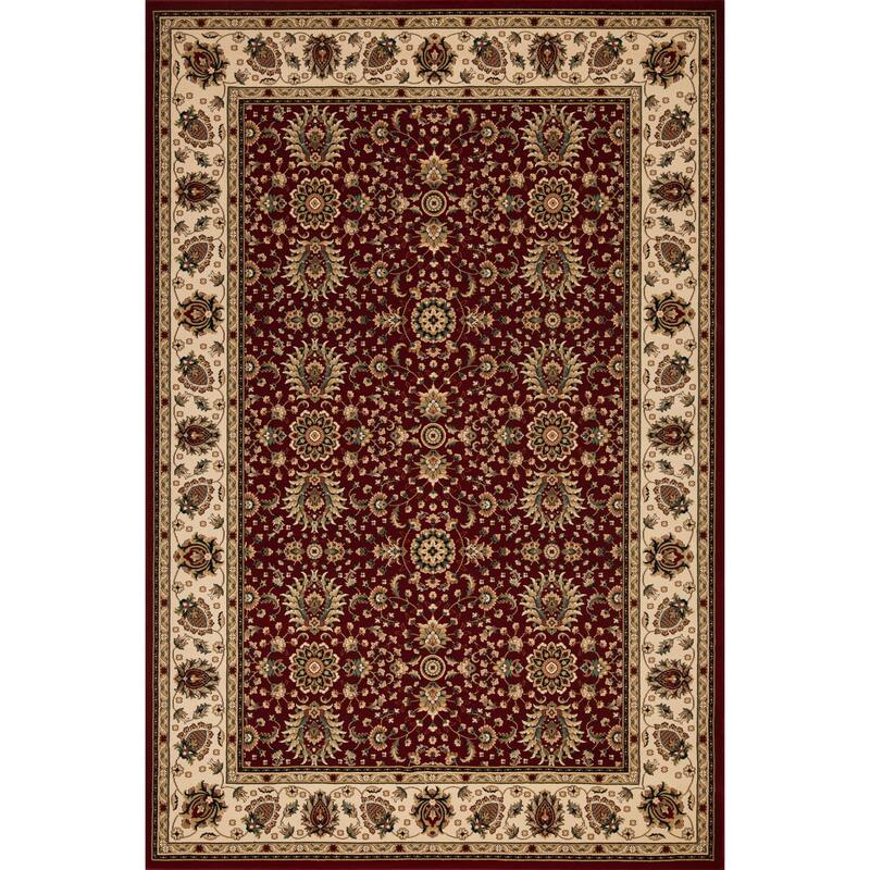 Izmir Collection Multicolor Floral/Botanical Area Rug - 5'3 X 7'7 - Red/Beige
