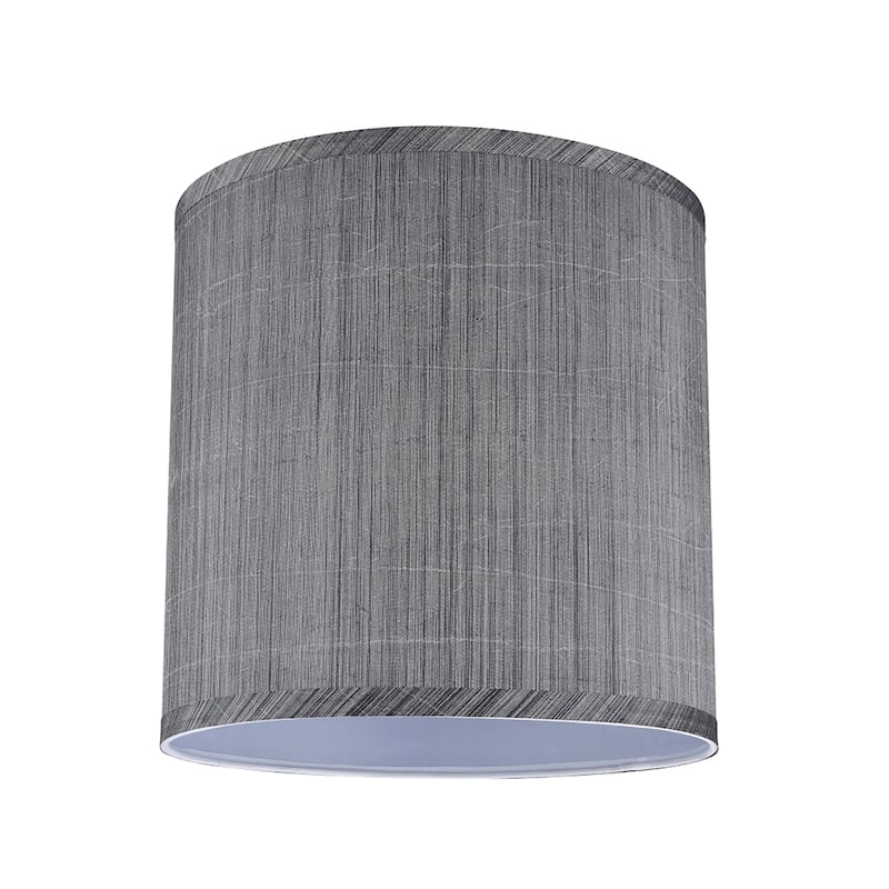 Aspen Creative Hardback Drum (Cylinder) Shape Spider Construction Lamp Shade in Grey & Black (10" x 10" x 10")