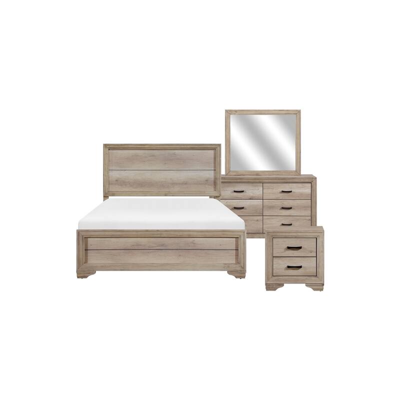 Ben 5 Piece Rustic Melamine Laminate Modern Panel Bedroom Set