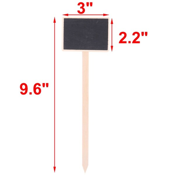 Wood Rectangle Message Standing Table Number Chalkboardboard 5Pcs - Black
