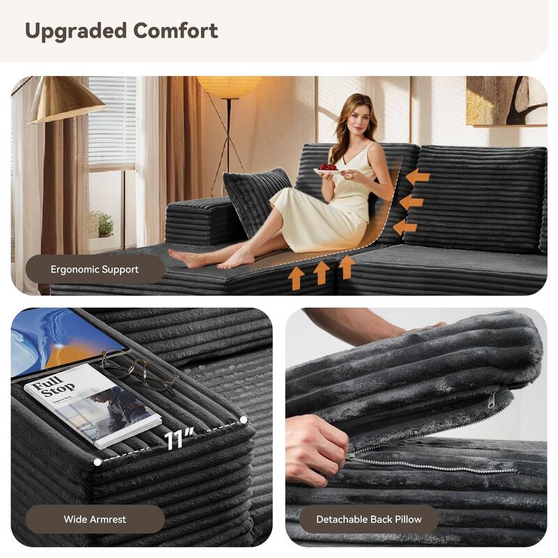 Oversized Chaise Lounge Chair Indoor Comfy Deep Seat Sleeper Couch