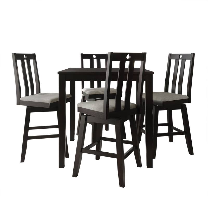 CraftPorch Mid Century Swivel Counter Dining Set - Black